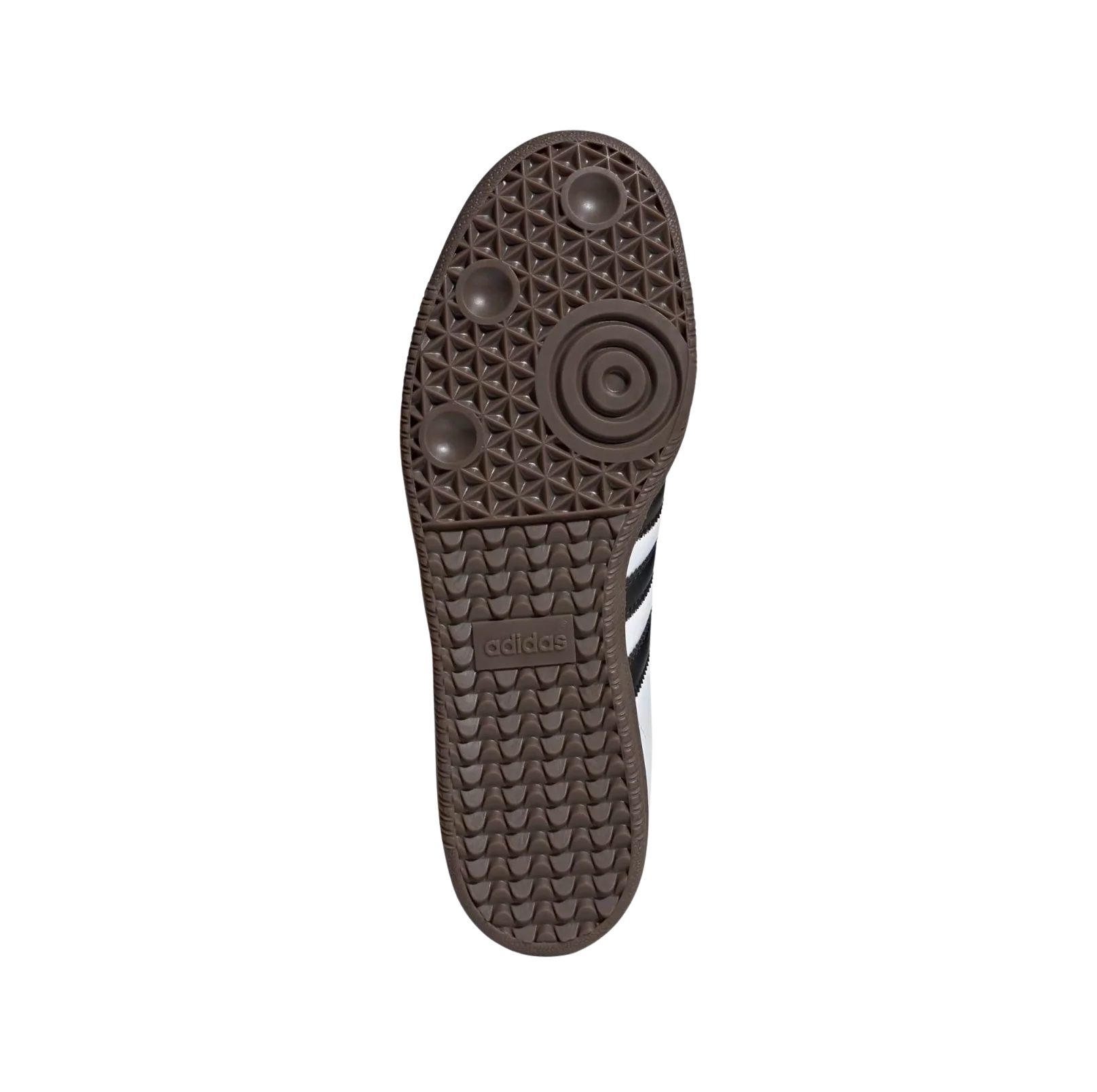 Adidas Samba OG Cloud White – vue semelle des baskets rétro en cuir et suède blanc avec semelle gomme et bandes noires