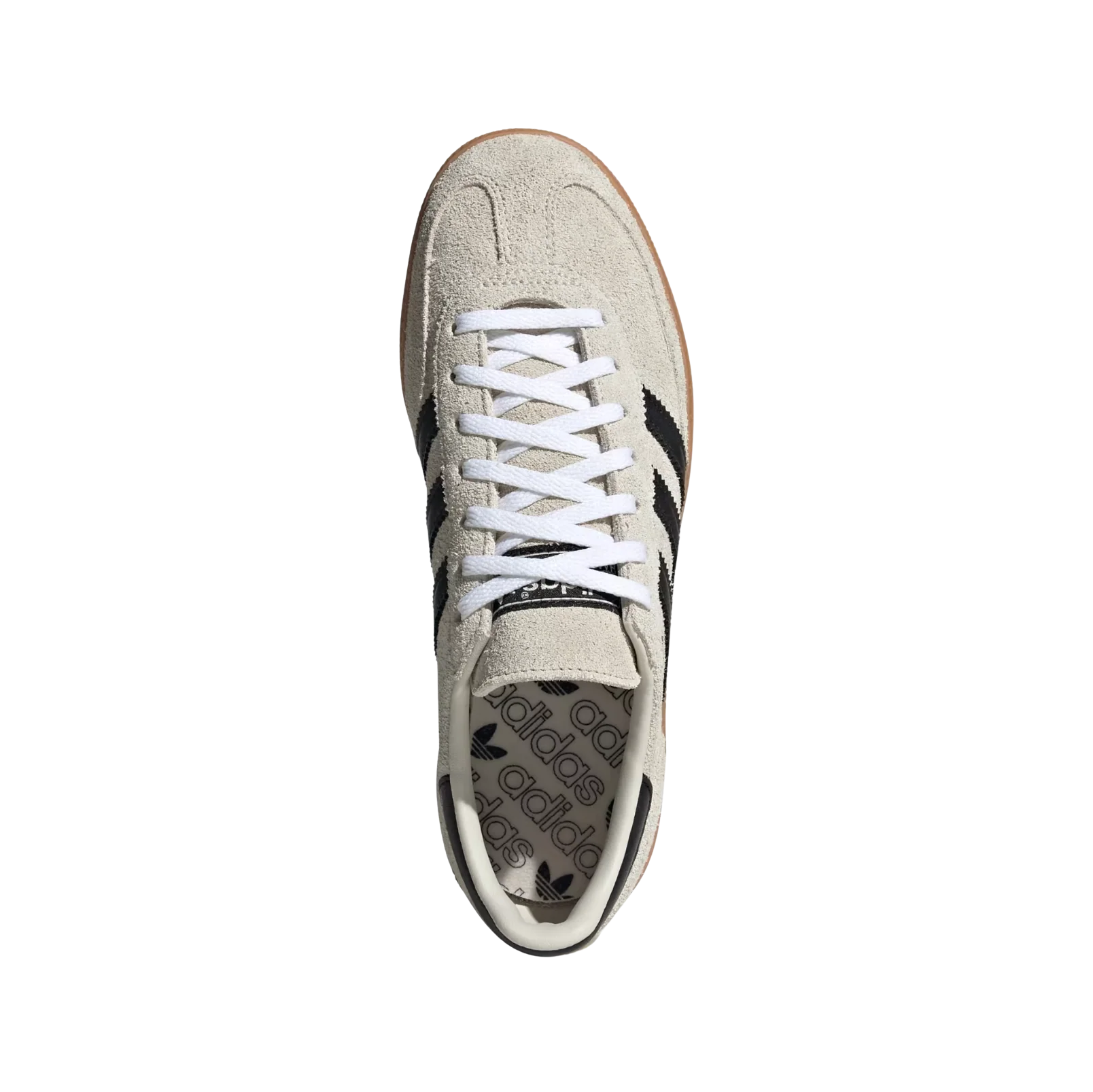 Adidas Spezial Alumina – vue dessus des baskets rétro en suède avec semelle gomme et bandes noires
