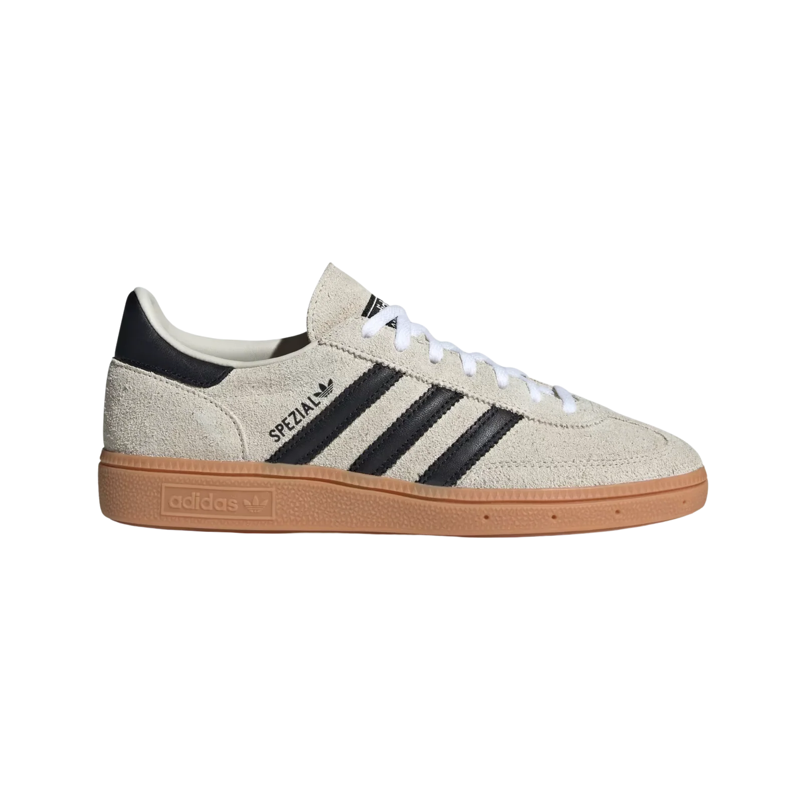 Adidas Spezial Alumina – vue latérale des baskets rétro en suède avec semelle gomme et bandes noires