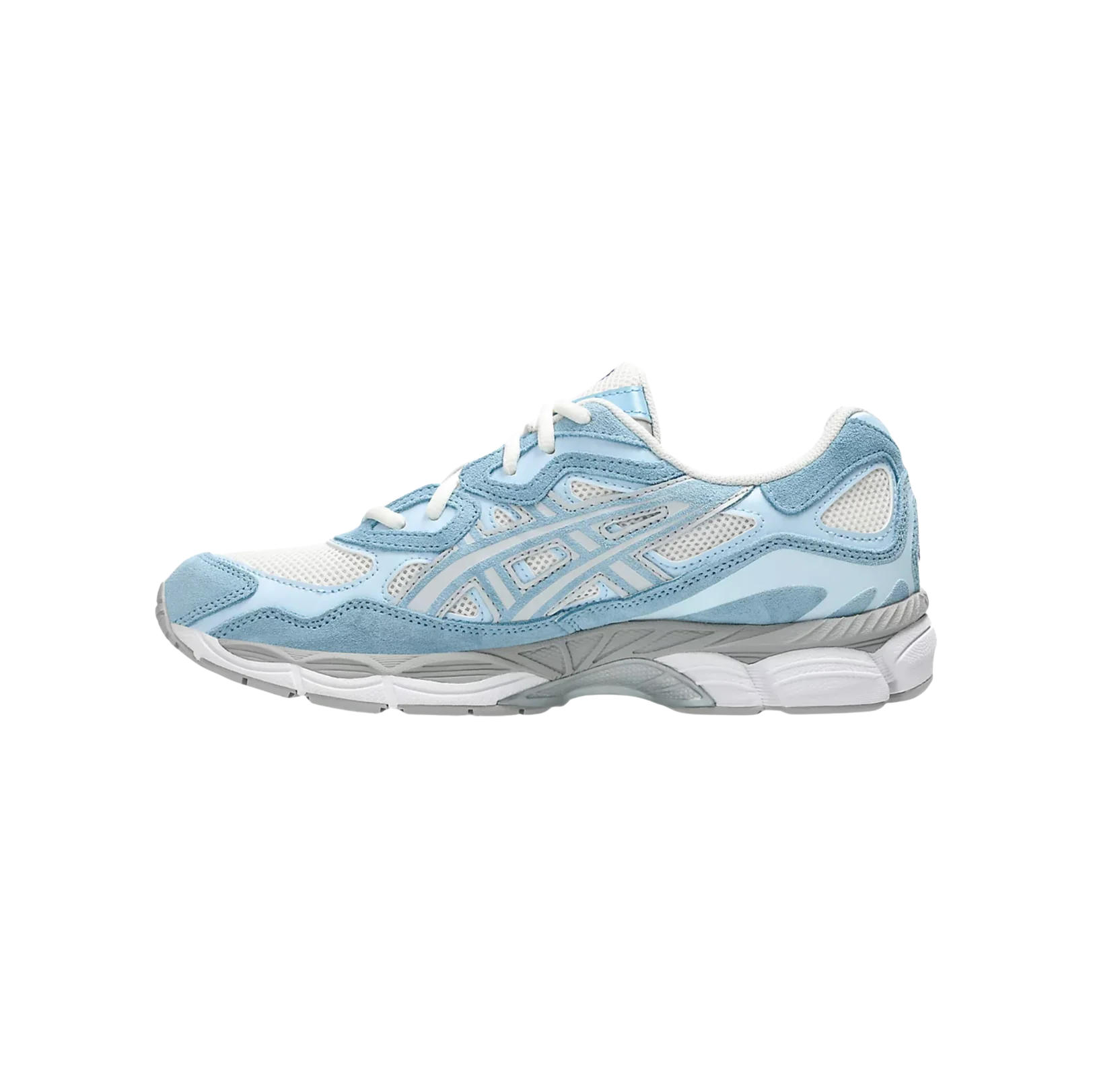 ASICS GEL NYC Arctic Sky – vue latérale opposée des baskets rétro-tech en cuir avec empiècements synthétiques et amorti GEL™