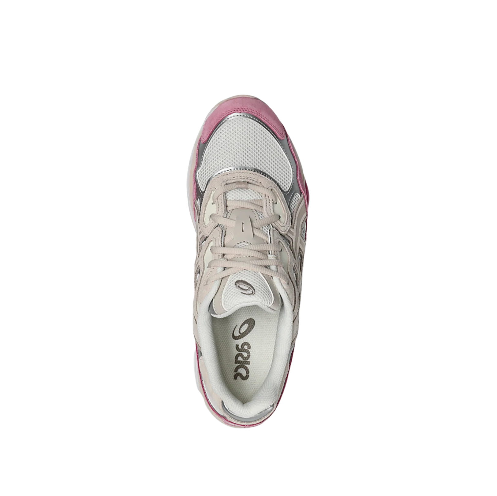 ASICS GEL NYC Cream Mineral Beige – vue du dessus avec lacets crème, tige structurée multicouche et finitions premium