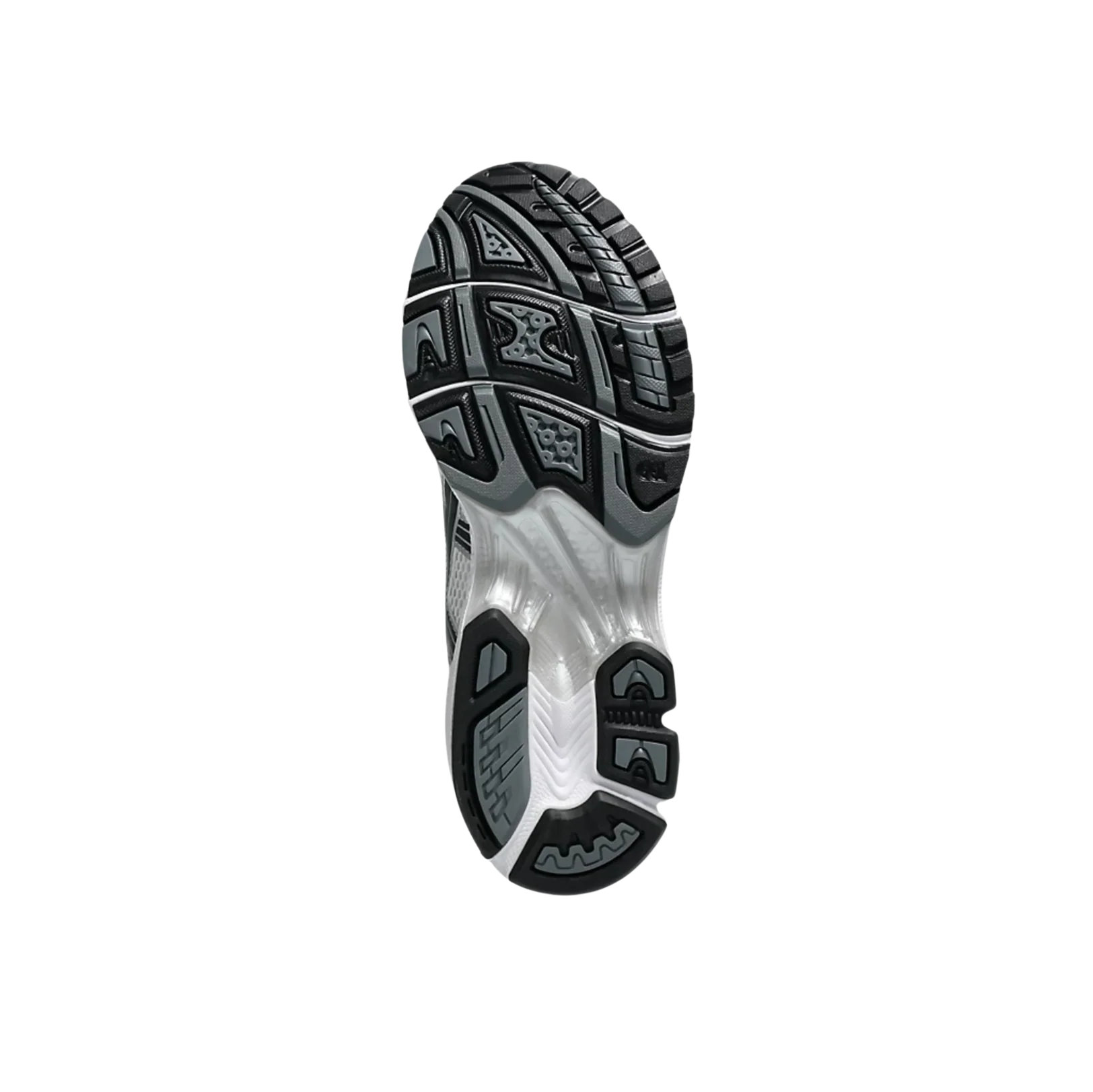 ASICS Kayano 14 Graphite Grey White – vue semelle avec structure antidérapante et technologie GEL visible